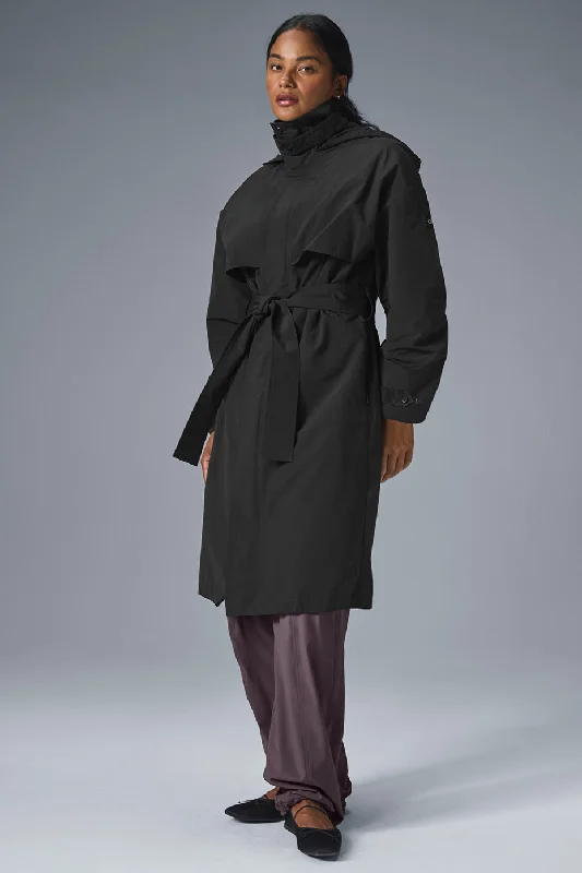 Women's Professional Outfit Crinkle On The Move Trench - Black