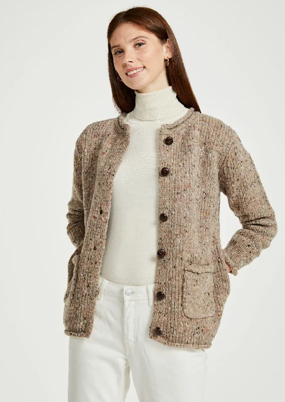 Women's Vintage Clothes Ladies Donegal Wool Cardigan | Oatmeal