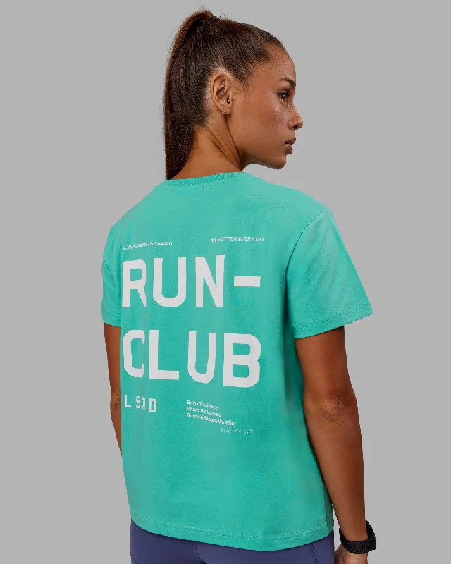 Affordable Online Boutique Love The Run FLXCotton Tee - Aquatic Awe-White