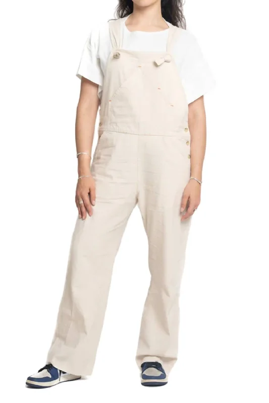 Women's Clothing For Everyday Wear Tie Overalls In Natural