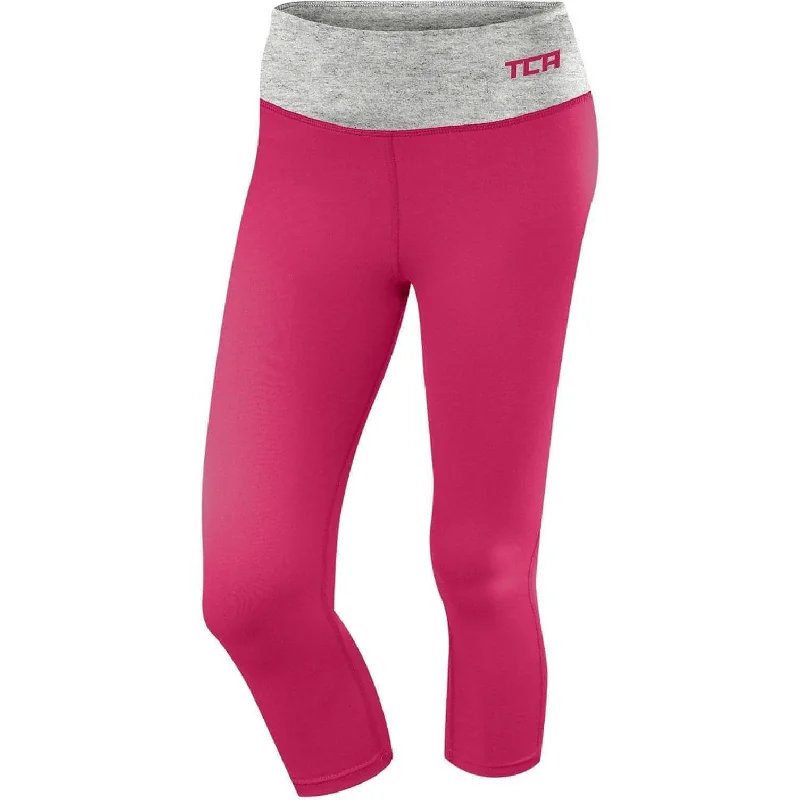 Women's Sports Apparel TCA Pro Performance Supreme Womens 3/4 Capri Running Tights - Pink