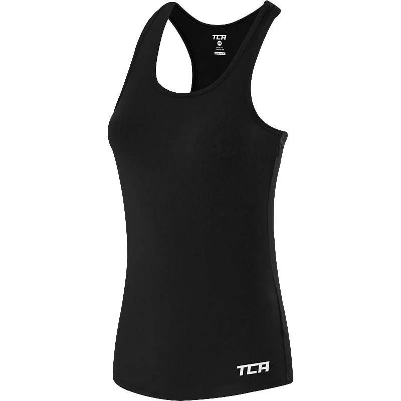 Clothes Woman TCA Tech Racerback Womens Running Vest Tank Top - Black