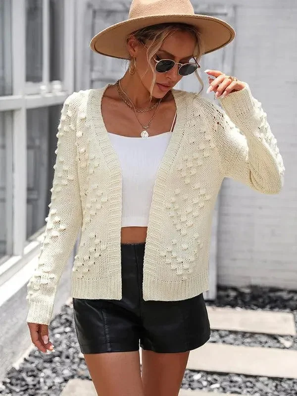 Women's Clothes For Work Three-Dimensional Pattern Cardigan Sweater