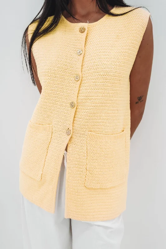 Luxury Women's Clothing Kiele Knit Vest Yellow