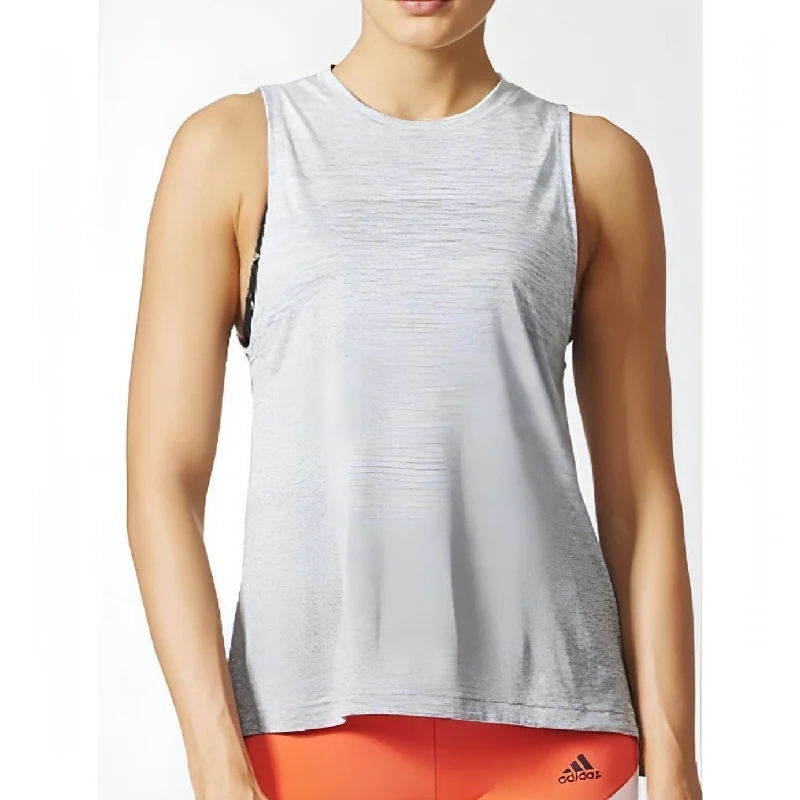 Sustainable Fashion Clothing For Women adidas Boxtank Melange Womens Vest Tank Top - White