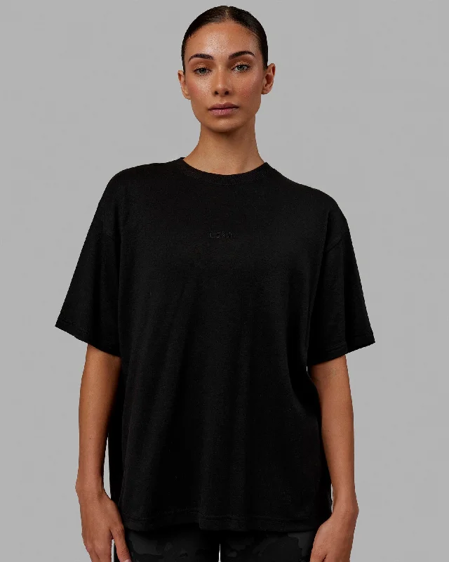 Holiday Special Offers Go-To Modal Oversized Tee - Black-Black