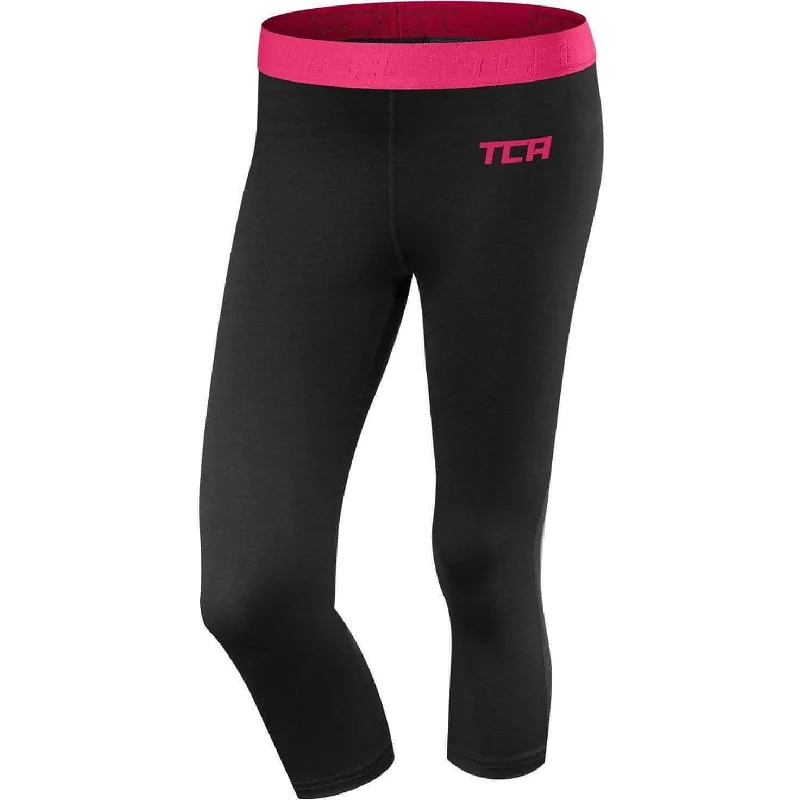 Affordable Women's Clothing TCA Pro Performance Endurance Womens 3/4 Capri Running Tights - Black