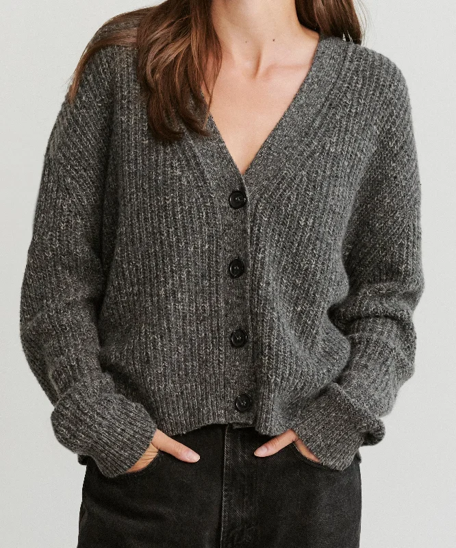 Women's Seasonal Wardrobe Clothing Cropped Cashmere Cocoon Cardigan