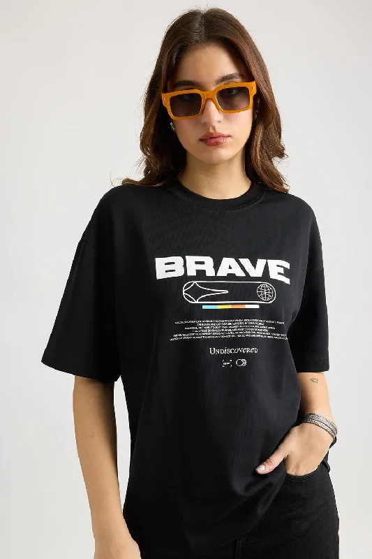 Women's Trendy Apparel Brave Black Tee