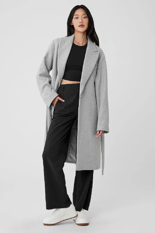 Timeless Women's Outfit Wool Gameday Overcoat - Athletic Heather Grey