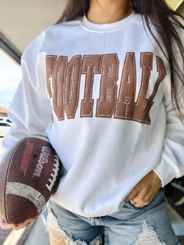 Women's Stylish Casual Garments Puff Print Football Sweatshirt