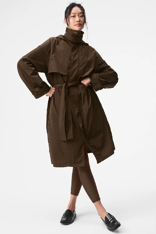 Women's Holiday Outfit Crinkle On The Move Trench - Espresso