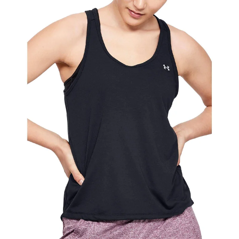 Women's Tops And Clothing Under Armour Whisperlight Tie Back Womens Training Vest Tank Top - Black