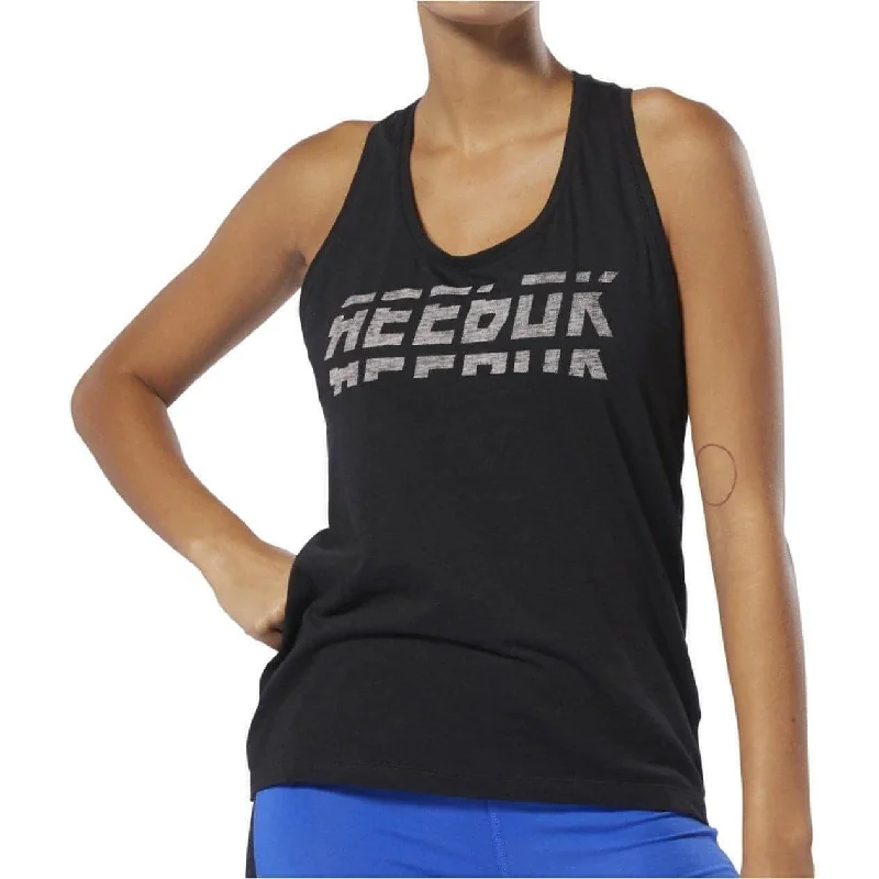 Women's Casual Clothing For Lounging Reebok Workout Ready Meet You There Womens Training Vest Tank Top - Black