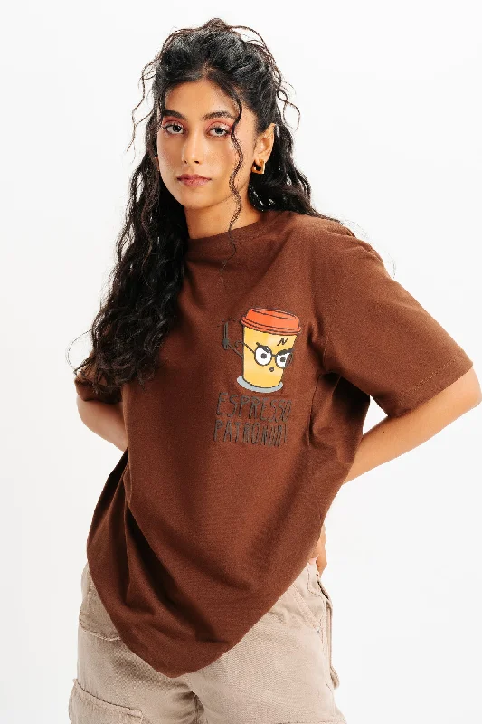 Women's Transitional Outfit Espresso Oversized Tees