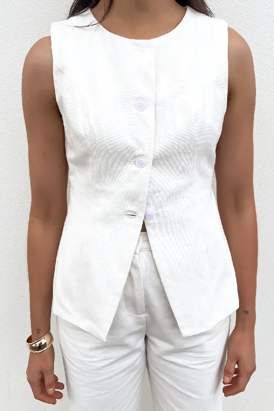 Women's Classic Attire Hugh Vest White