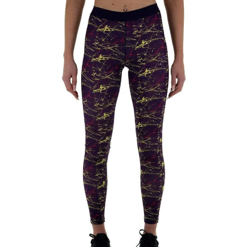 Timeless Women's Clothing More Mile Go For It Printed Womens Long Running Tights - Purple