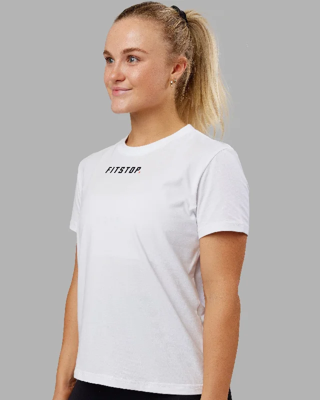 Sustainable Women's Clothing Fitstop Fast FLXCotton Tee - White-Black