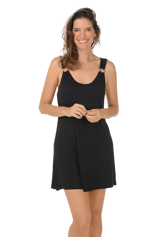 Feminine Dresses for Women in Bold Prints Kira Slub Ring Tank Dress Cover-Up