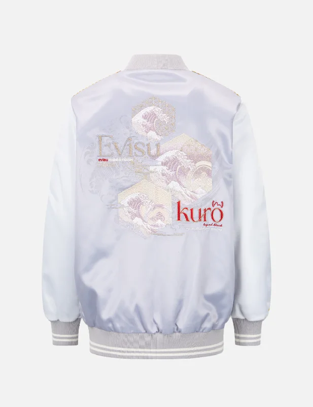 Stylish Everyday Clothing The Great Wave Embroidery Souvenir Jacket