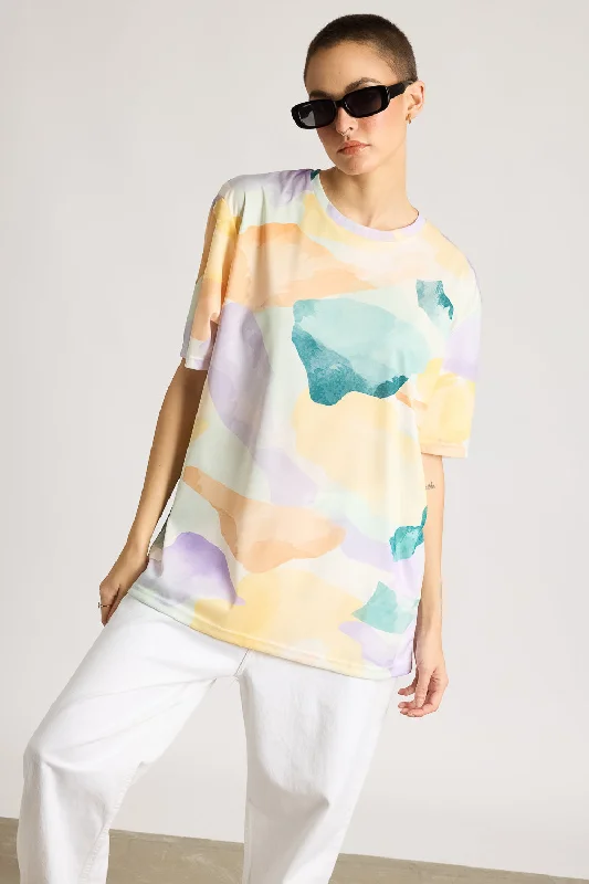 Elegant Women's Evening Garments Printed Women's T-Shirt - Hypnotic Hues