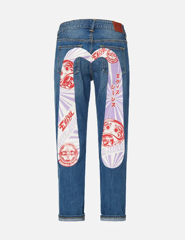 Affordable Women's Clothing Daruma and Kamon Daicock Boyfriend Jeans