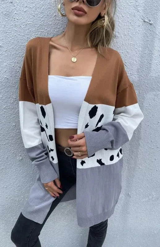 Women Clothes Leopard Print Women Cardigan Sweater