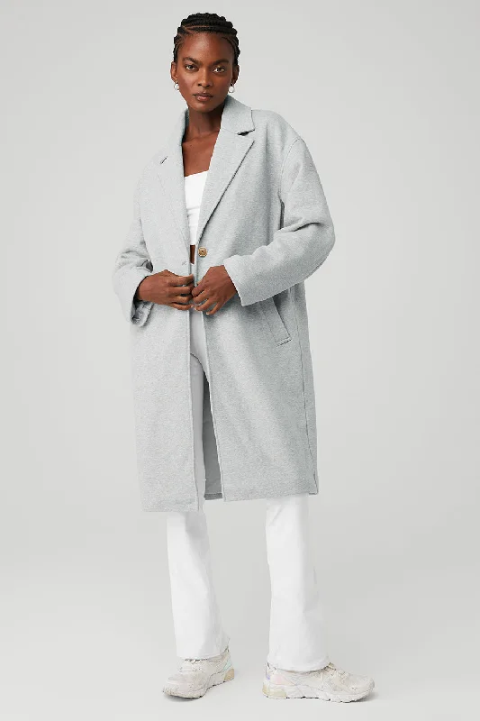 Affordable Luxury Women's Apparel VIP Blazer Trench - Athletic Heather Grey