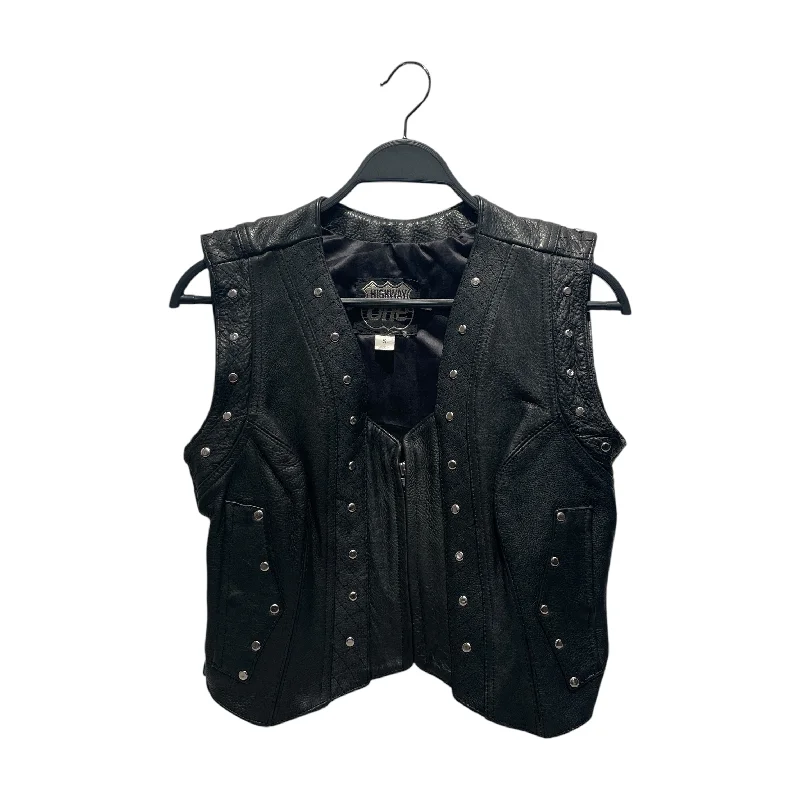 Women's Seasonal Wardrobe Clothing Vintage/Vest/S/Leather/BLK/