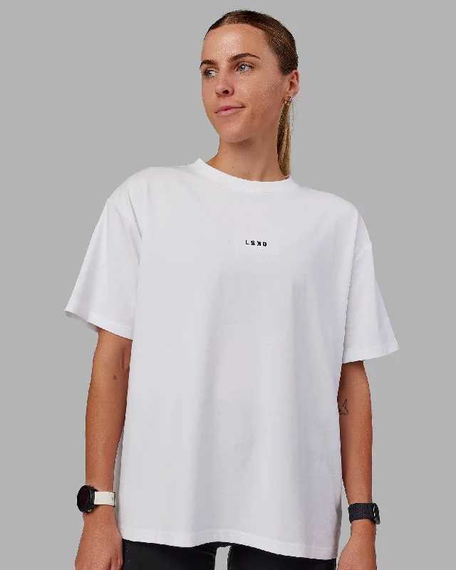 Women's Holiday Clothing Go-To FLXCotton Oversized Tee - White-Black