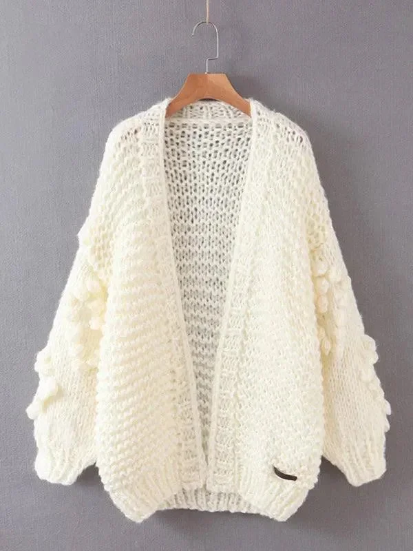 Women Fashion Thick Knitted Twist Loose Cardigan