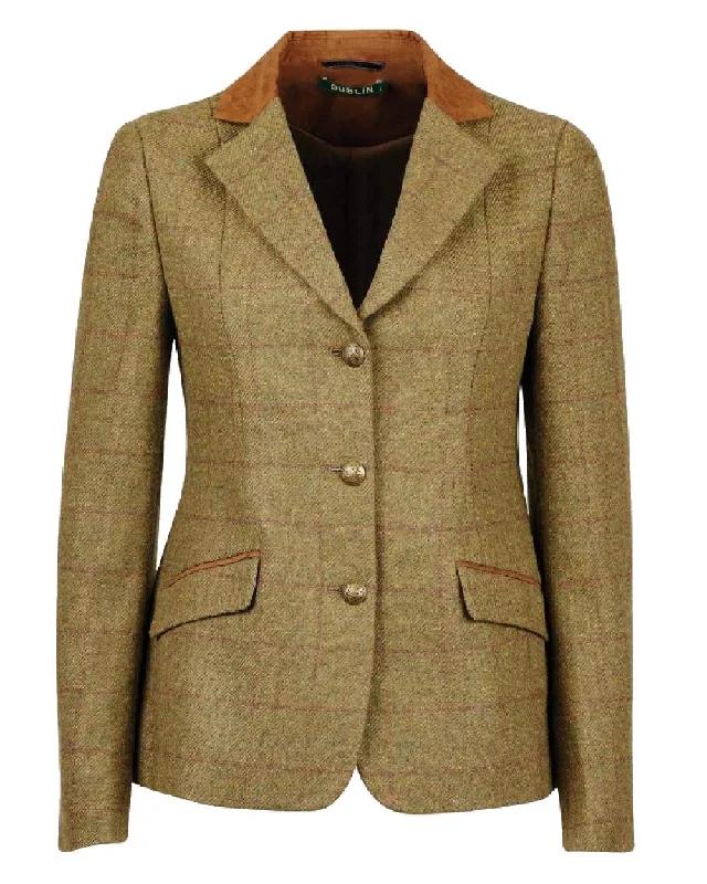 Clothing Woman Dublin Womens Albany Tweed Suede Collar Tailored Jacket