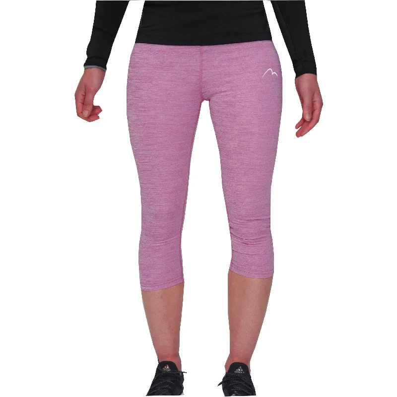 Clothes For Women More Mile Heather Womens 3/4 Capri Running Tights - Pink