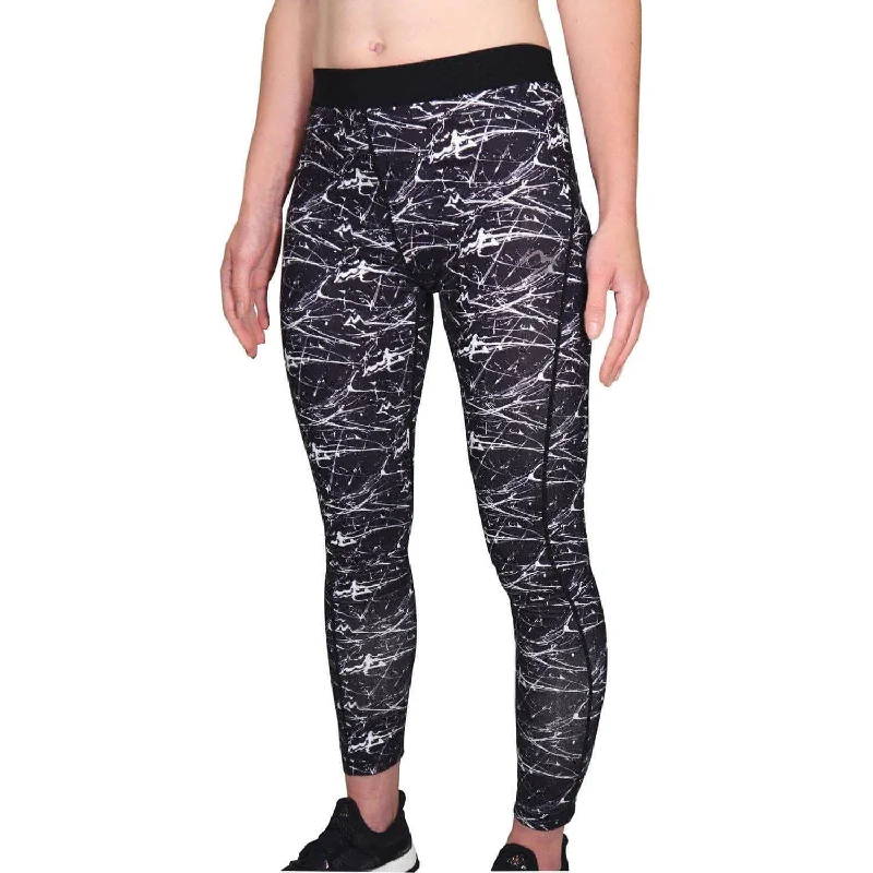 New Arrival Discounts More Mile Go For It Printed Womens Long Running Tights - Black