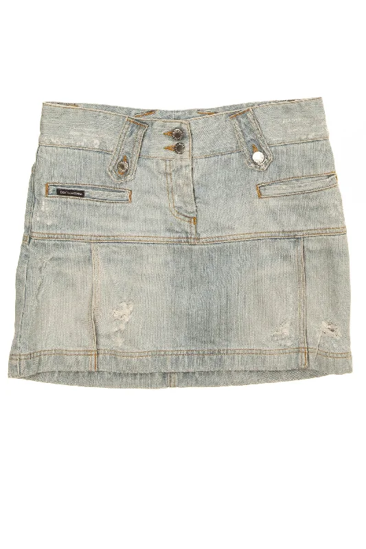 Women's Clothing Online Sale Dolce & Gabbana - Light Blue Denim Mini Skirt - IT 40