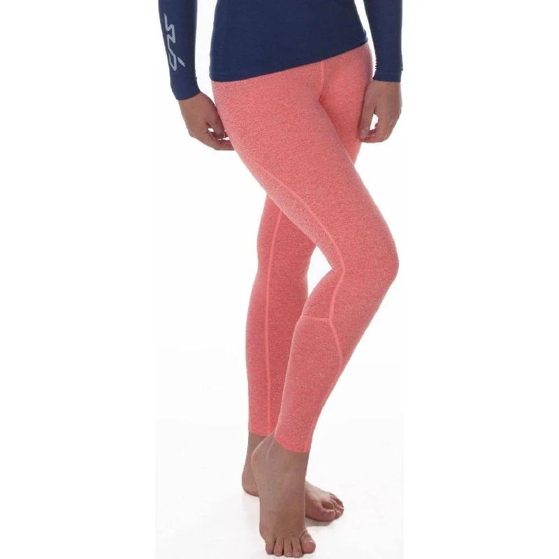 Women's Floral Print Outfit Sub Sports Cold Thermal Womens Long Running Tights - Orange