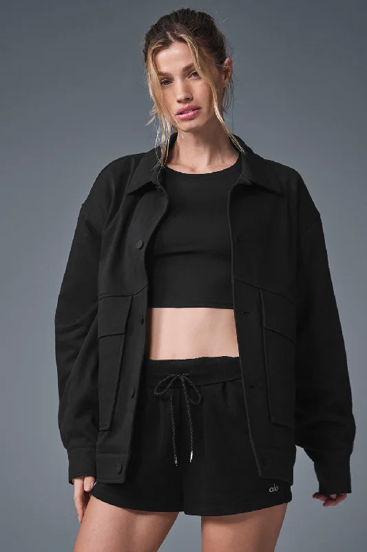 Women's Plus-Size Casual Outfit Unisex One Up Jacket - Black