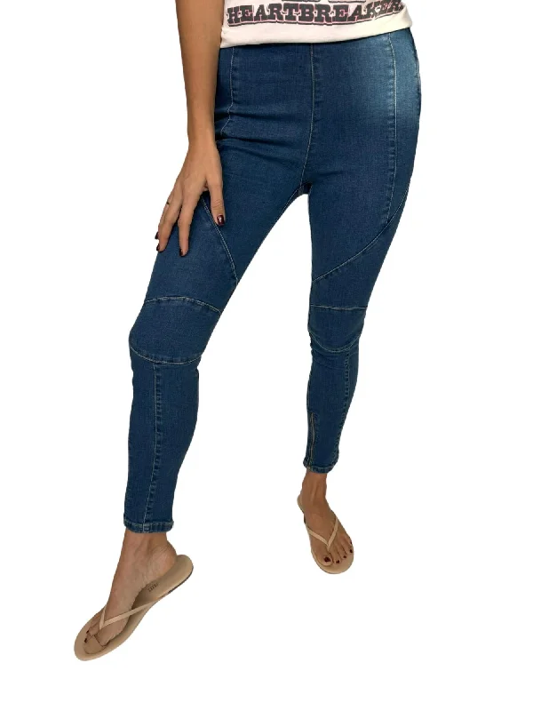 Modern Women's Apparel Women's Bella Moto High Rise Skinny Jean In Denim