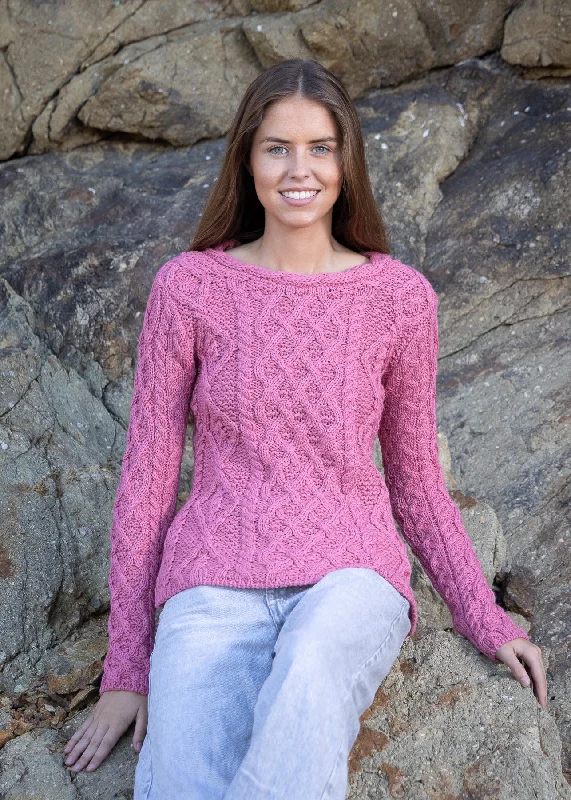 Affordable Women's Clothes IrelandsEye Lambay Aran Sweater | Rosa Pink